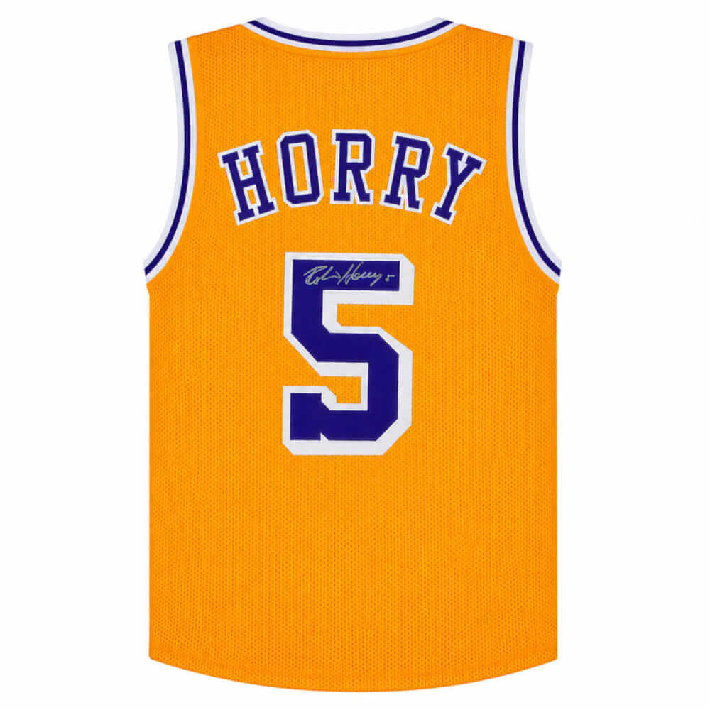 Robert Horry Signed Gold Custom Basketball Jersey