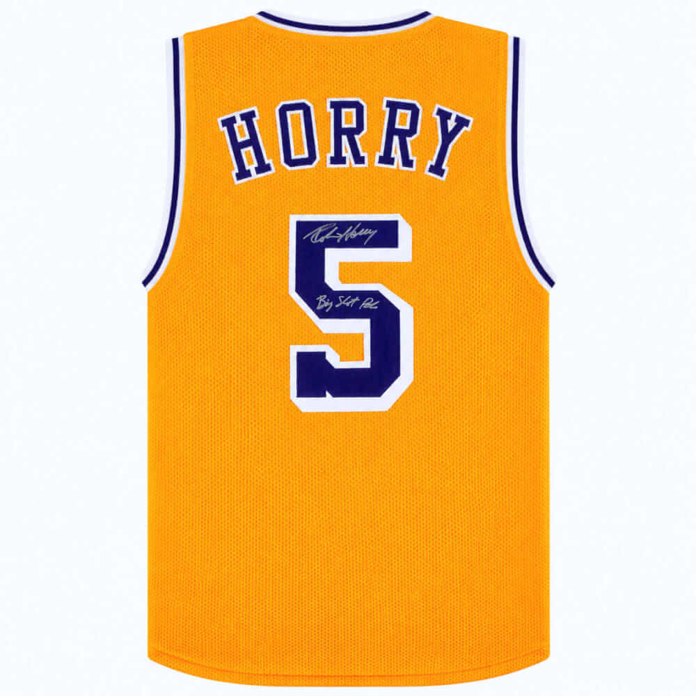 Robert Horry Signed Gold Custom Basketball Jersey w/Big Shot Rob