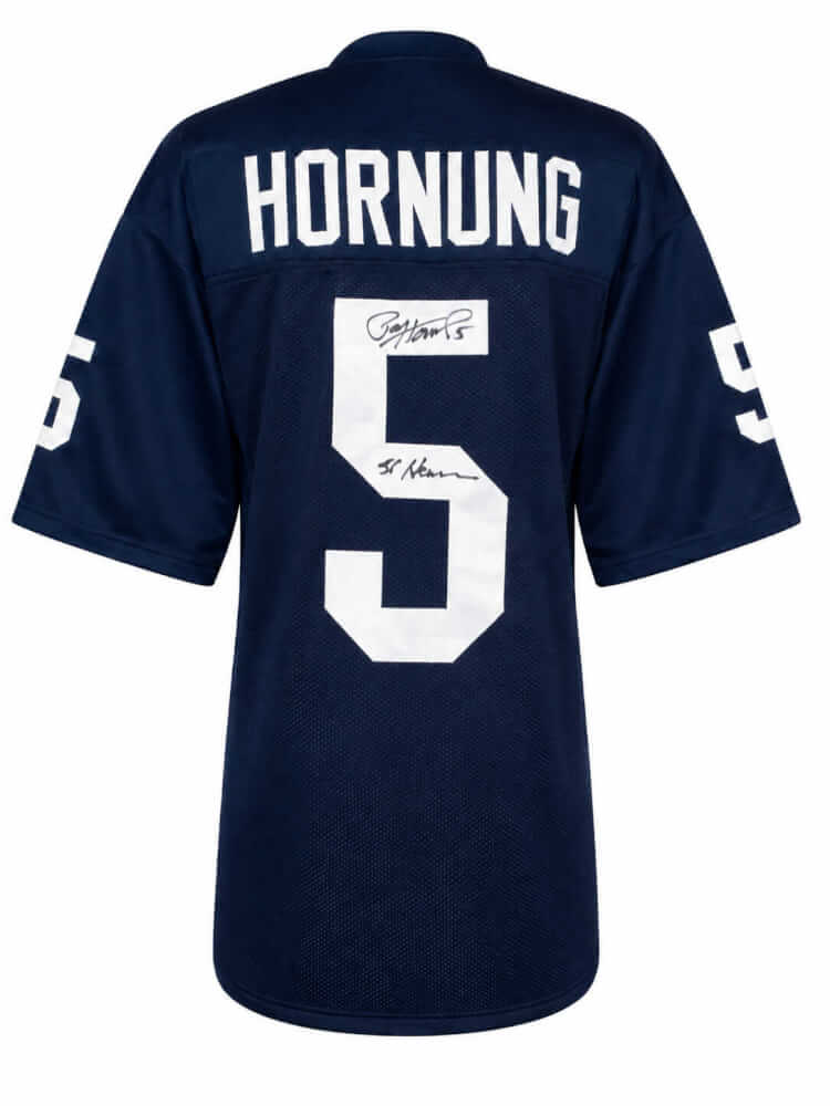 Paul Hornung Signed Navy Throwback Custom Football Jersey w/56 Heisman