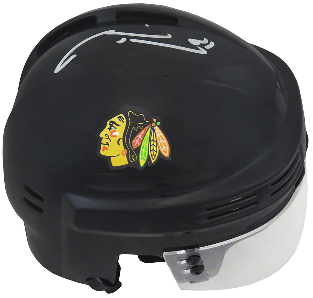 Marian Hossa Signed Chicago Blackhawks Black Hockey Mini Helmet