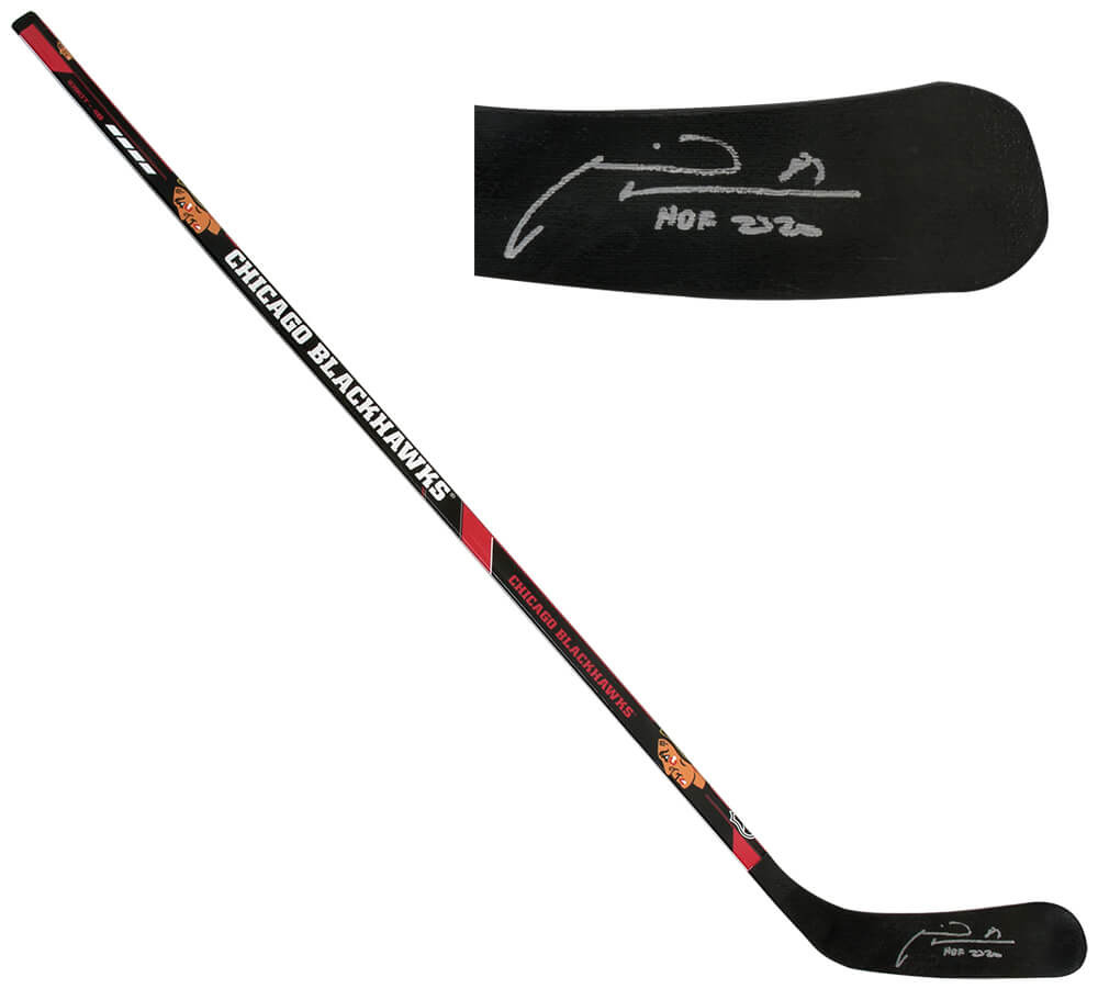Marian Hossa Signed Chicago Blackhawks Franklin 48-Inch Left-Handed Full Size Hockey Stick w/HOF 2020