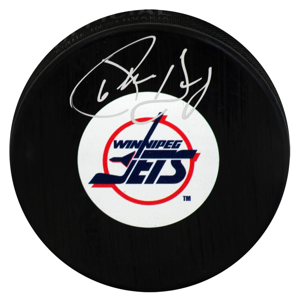 Phil Housley Signed Jets (Medium) Logo Hockey Puck