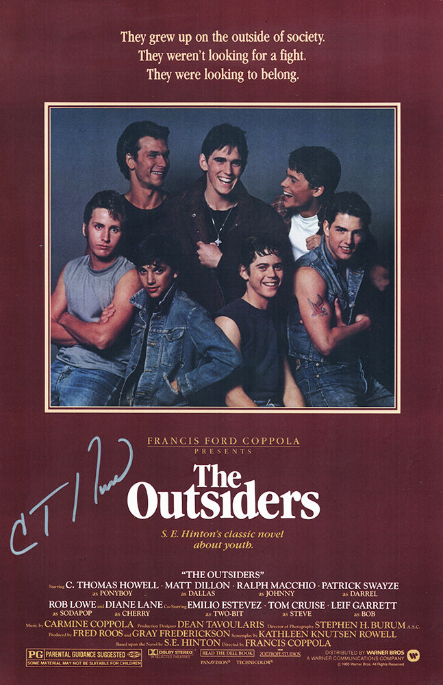 C. Thomas Howell Signed The Outsiders 11x17 Movie Poster