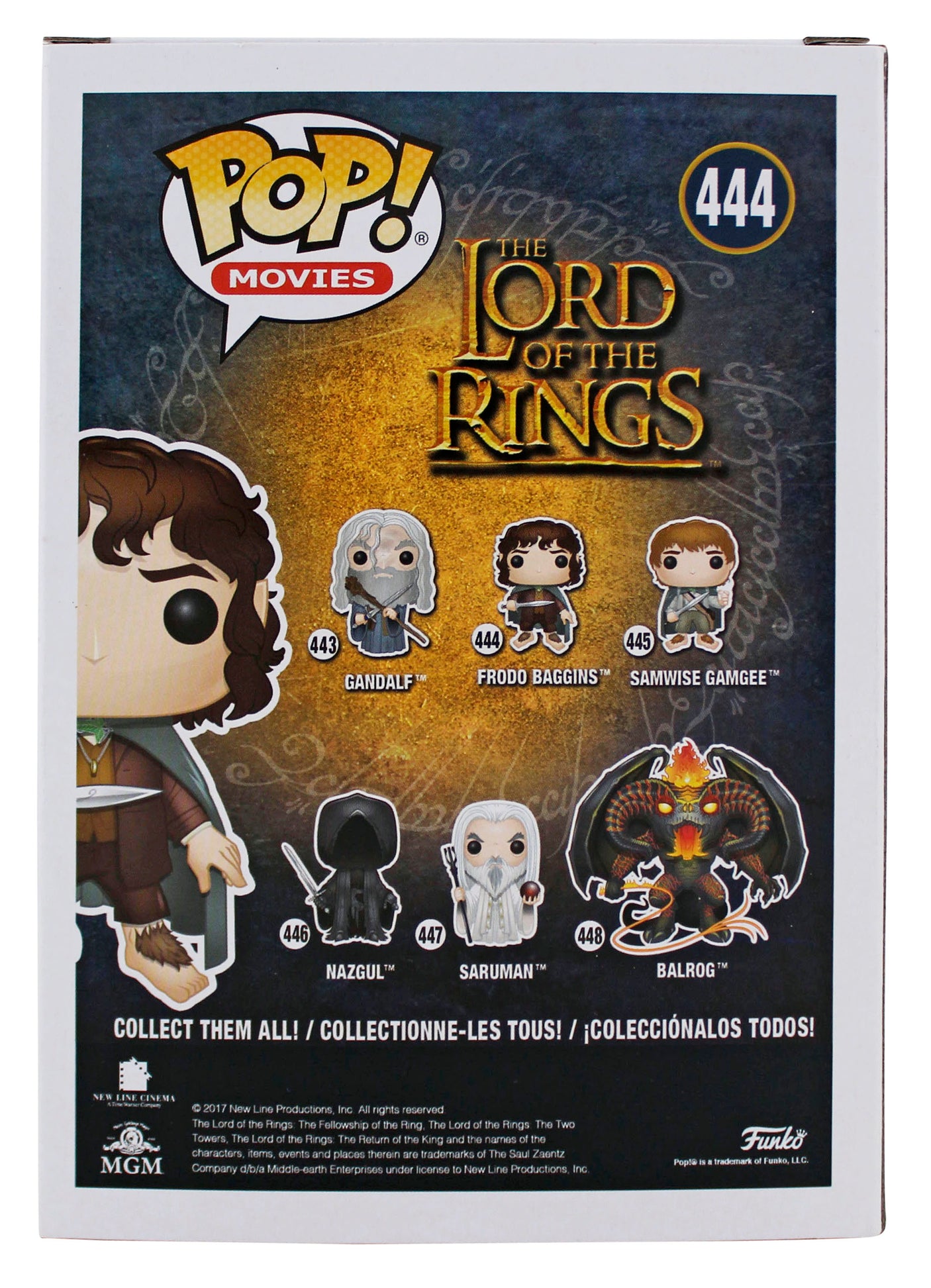 Elijah Wood LOTR "Frodo" Signed #444 Alt Funko Pop Figure w/ Blue Sig BAS Wit