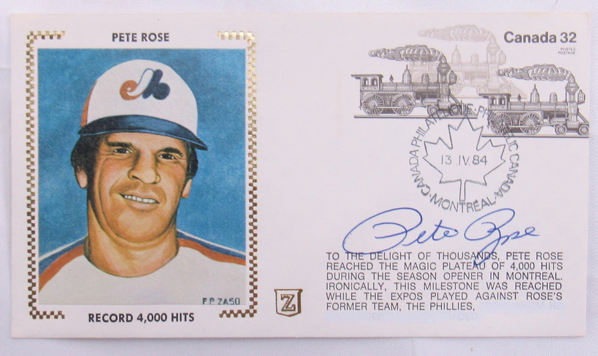 Pete Rose Signed Cachet Auto Envelope JSA CS78653