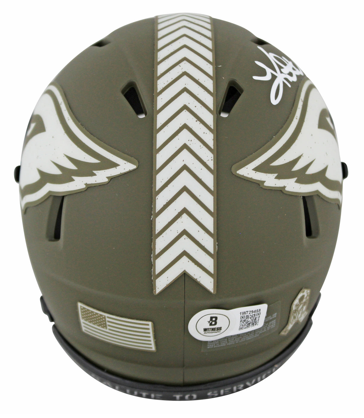 Cardinals Kurt Warner Signed STS Speed Mini Helmet w/ White Sig BAS Witnessed