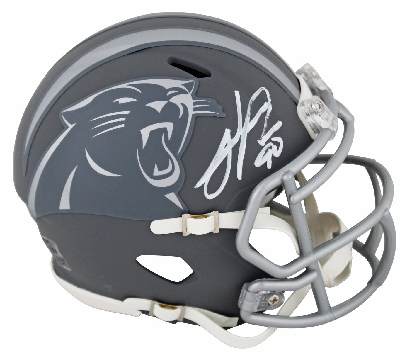 Panthers Julius Peppers Authentic Signed Slate Speed Mini Helmet BAS Witnessed