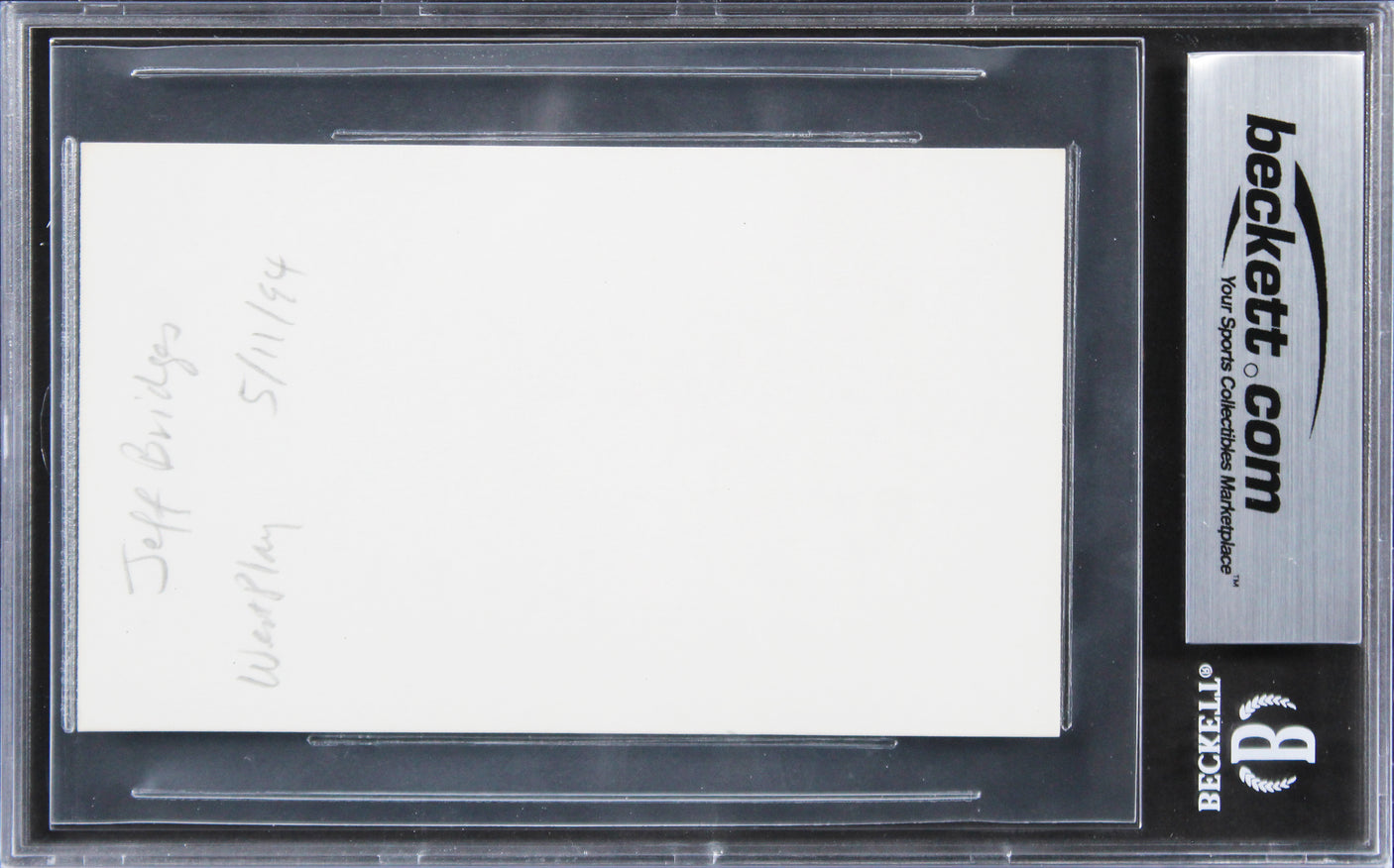 Jeff Bridges The Big Lebowski Authentic Signed 3x5 Index Card BAS Slabbed 2