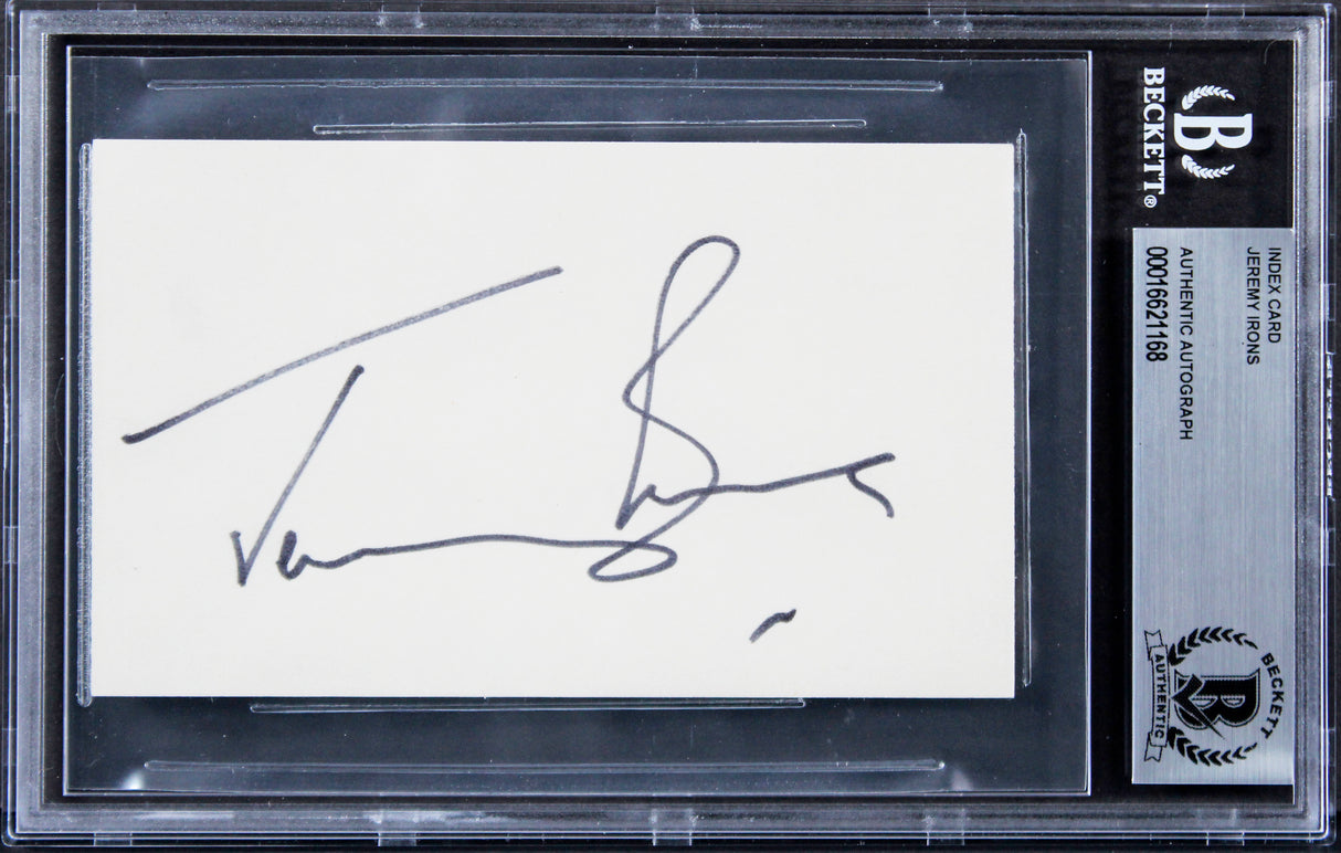 Jeremy Irons Dead Ringers Authentic Signed 3x5 Index Card BAS Slabbed