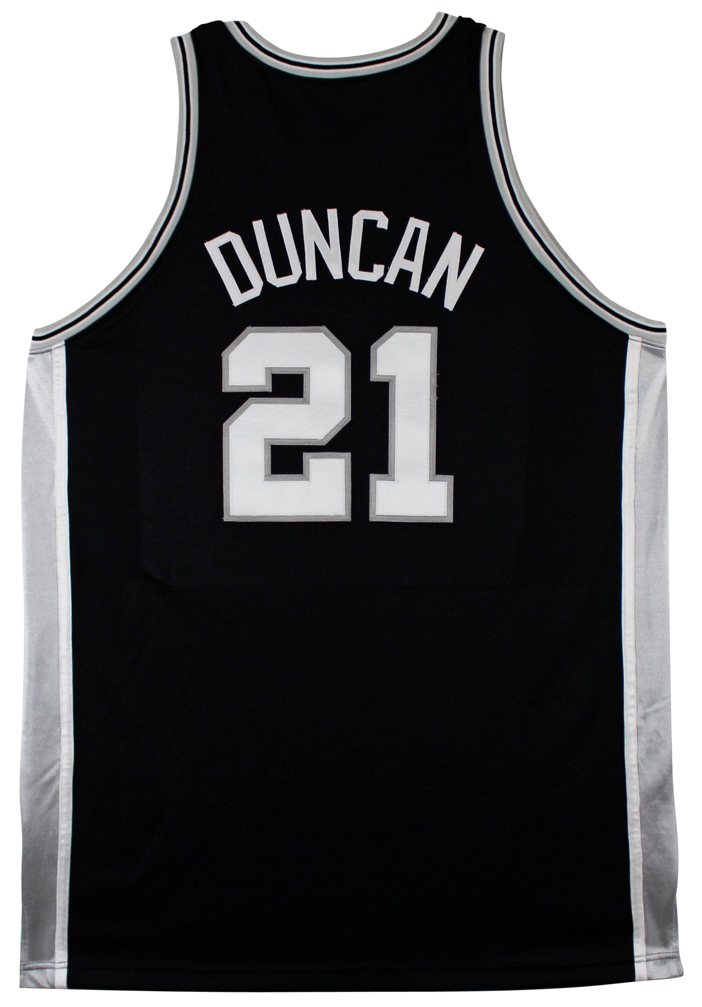 Spurs Tim Duncan 2001-02 Game Worn Nike +4" Extra Length Black Road Jersey