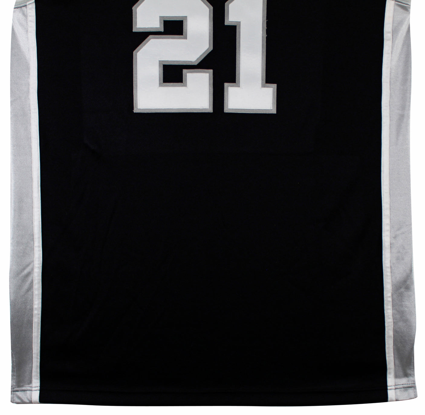 Spurs Tim Duncan 2001-02 Game Worn Nike +4" Extra Length Black Road Jersey