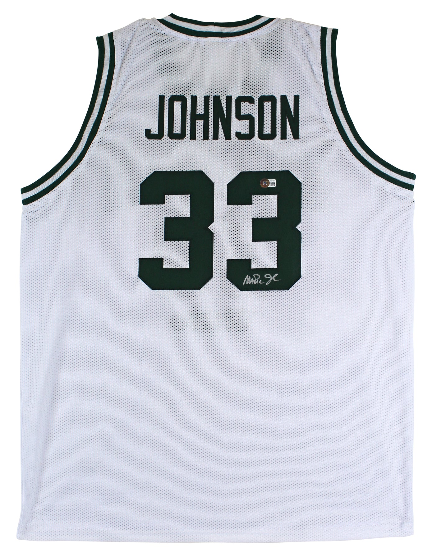 Michigan State Magic Johnson Authentic Signed White Jersey BAS Witnessed