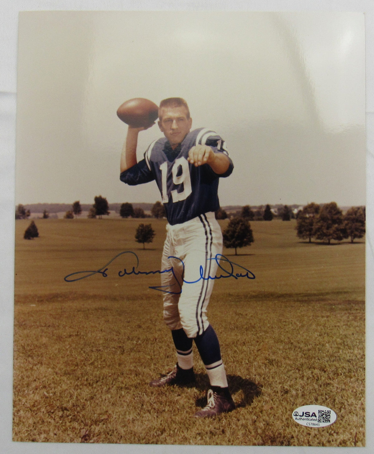 Johnny Unitas Signed 8x10 Photo JSA CS78645