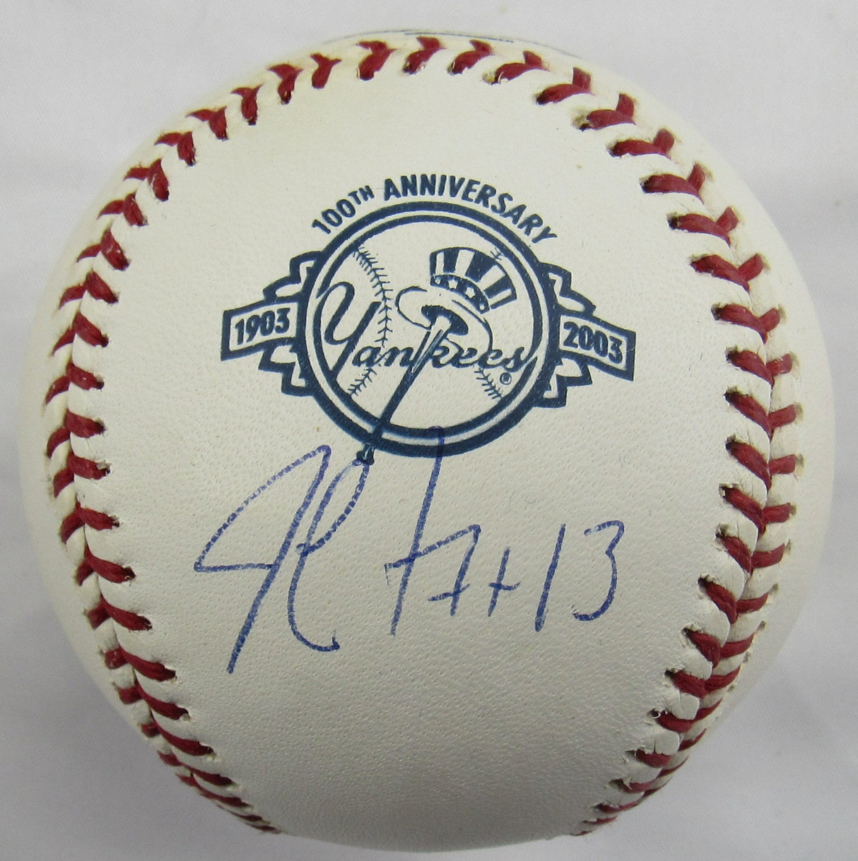 Jim Leyritz Signed Auto Rawlings Yankees Baseball Steiner Hologram