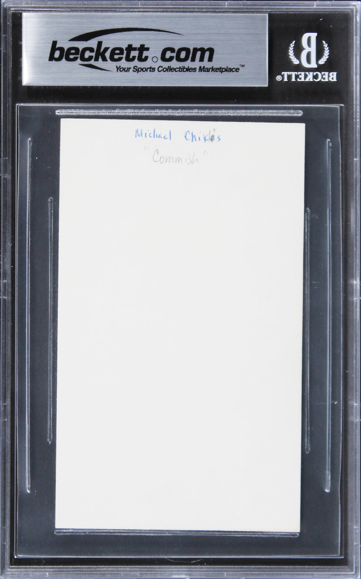 Michael Chiklis The Shield Signed 3x5 Index Card w/ Black Sig BAS Slabbed