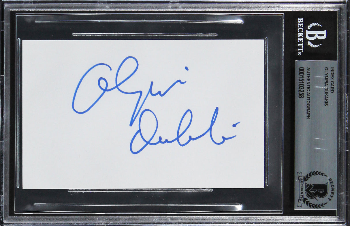 Olympia Dukakis Moonstruck Authentic Signed 3x5 Index Card BAS Slabbed 2