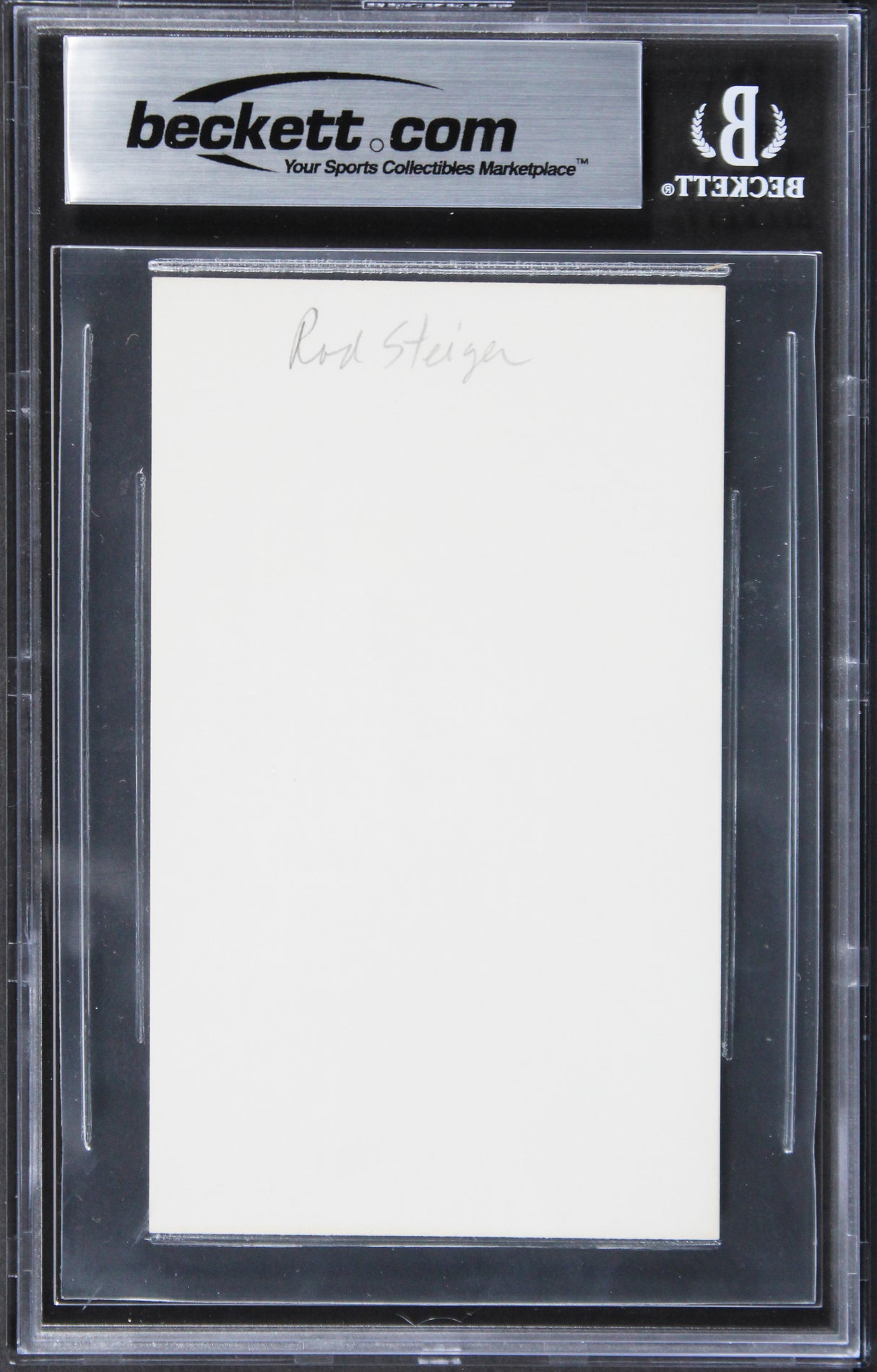 Rod Steiger In The Heat of the Night Signed 3x5 Index Card BAS Slabbed 7
