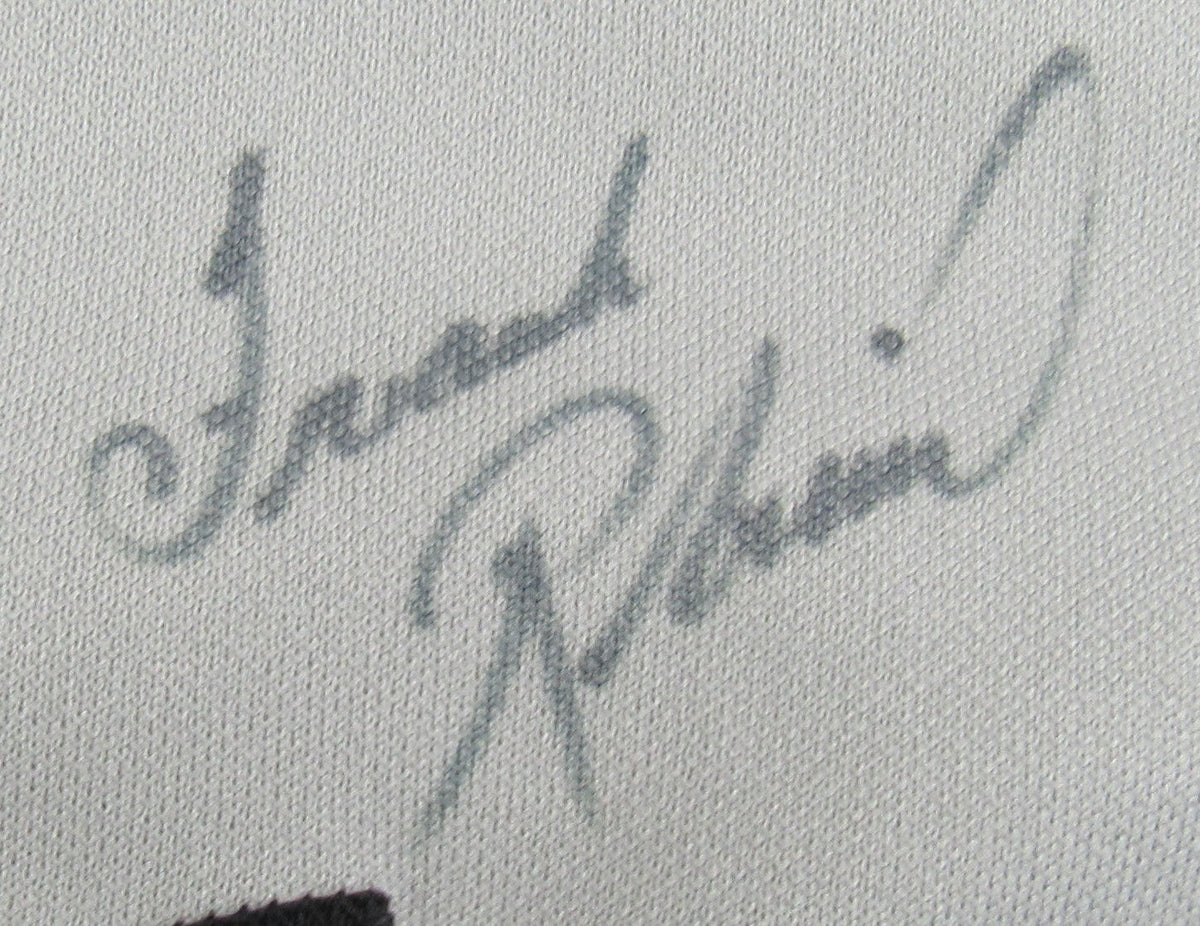 Frank Robinson Brooks Robinson Jim Palmer Signed Rawlings Baseball Jersey JSA CS78508