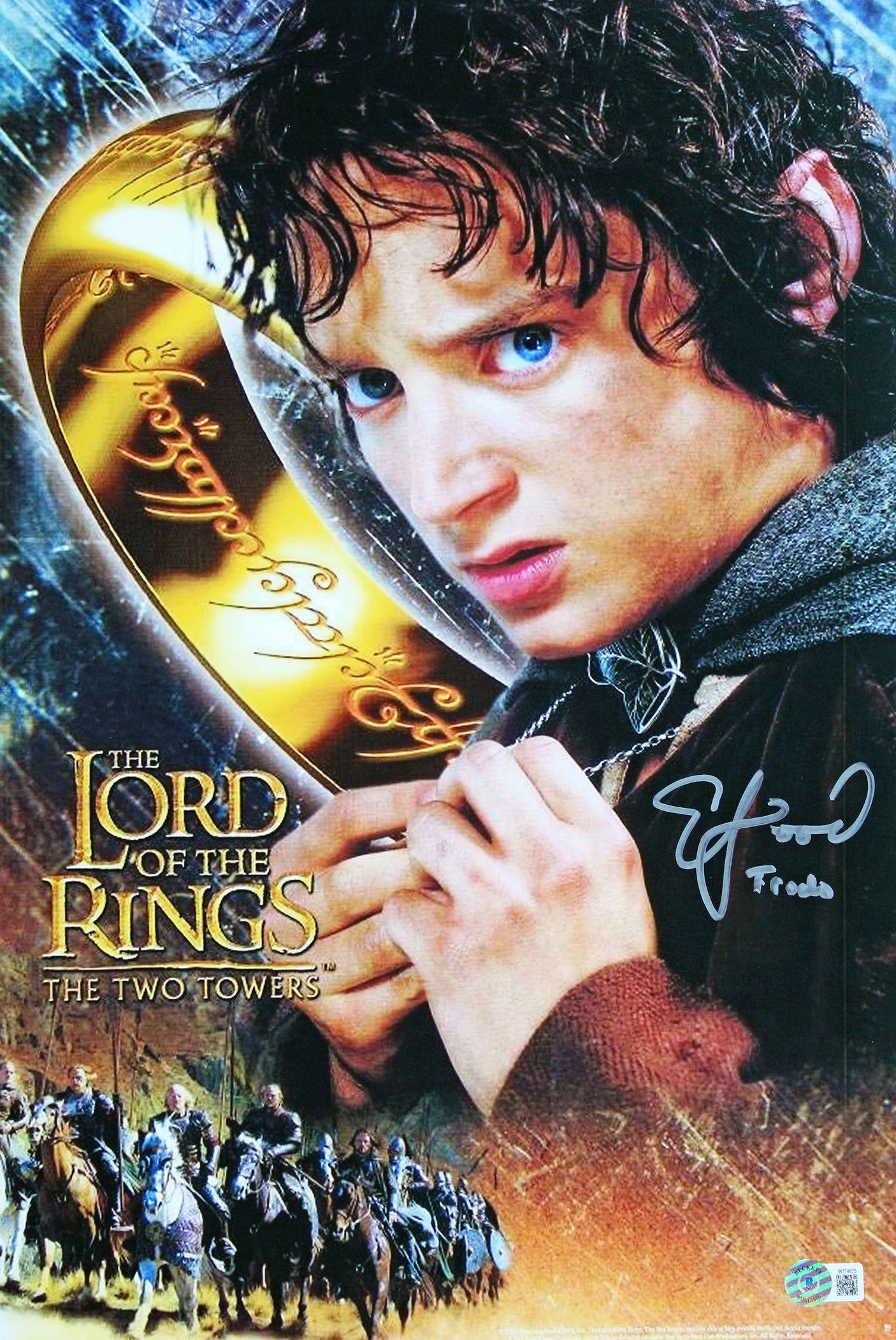 Elijah Wood LOTR The Two Towers "Frodo" Signed 12x18 Photo BAS Witness #W774675