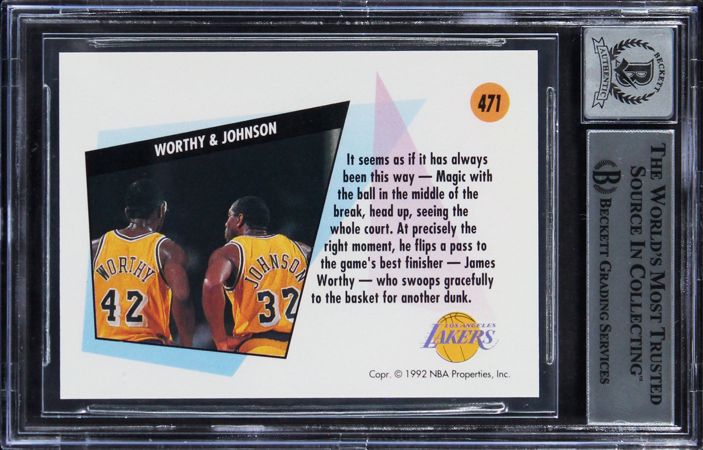 Lakers Magic Johnson Authentic Signed 1991 Skybox #471 Card Auto 10! BAS Slabbed