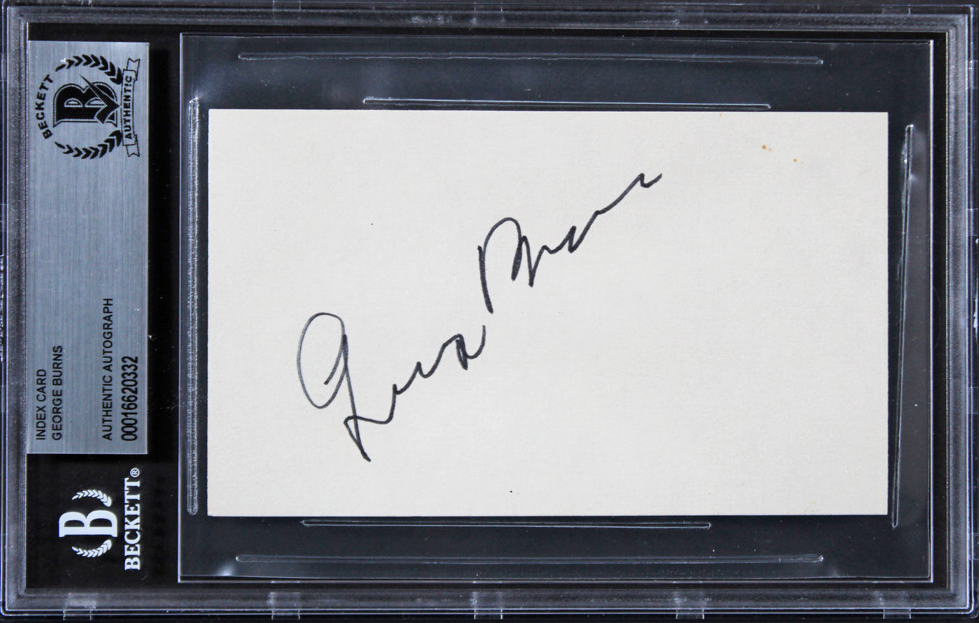 George Burns Oh God! Authentic Signed 3x5 Index Card Autographed BAS Slabbed