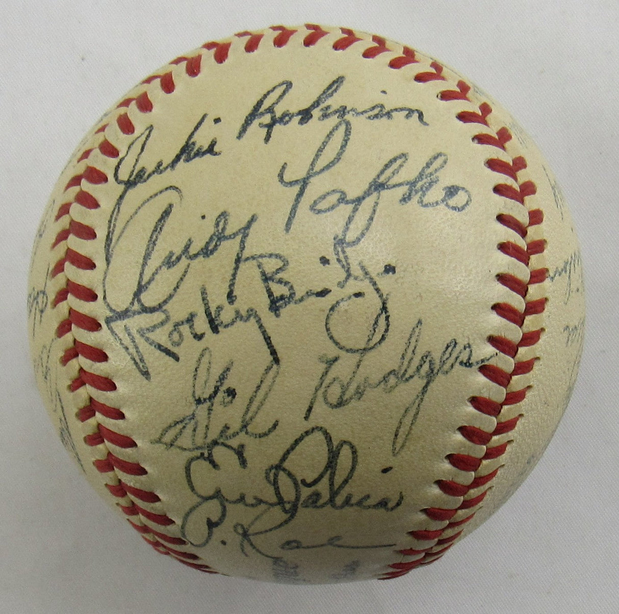 Jackie Robinson Roy Campanella Gil Hodges +22 1951 Dodgers Team Signed Auto Rawlings Baseball JSA LOA ZZ82763