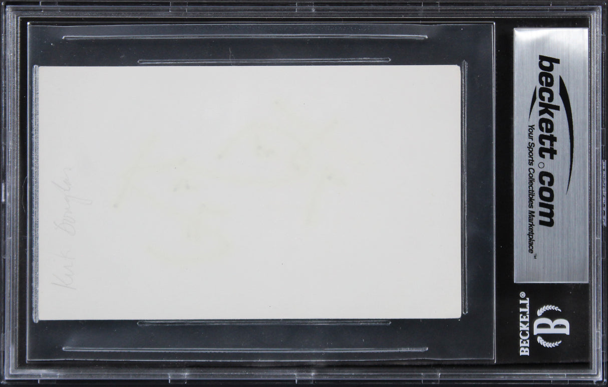 Kirk Douglas Spartacus Authentic Signed 3x5 Index Card Autographed BAS Slabbed 3