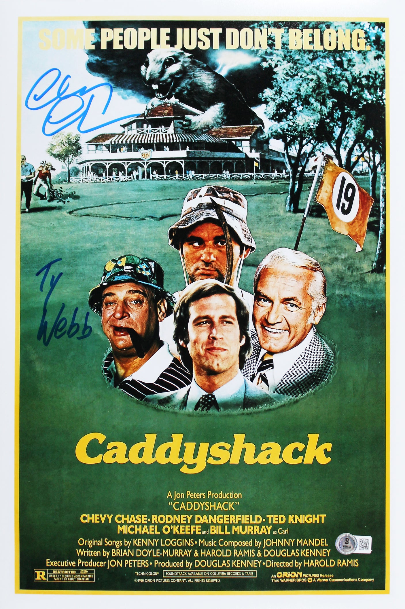 Chevy Chase Caddyshack "Ty Webb" Authentic Signed 12x18 Photo BAS #1W385990