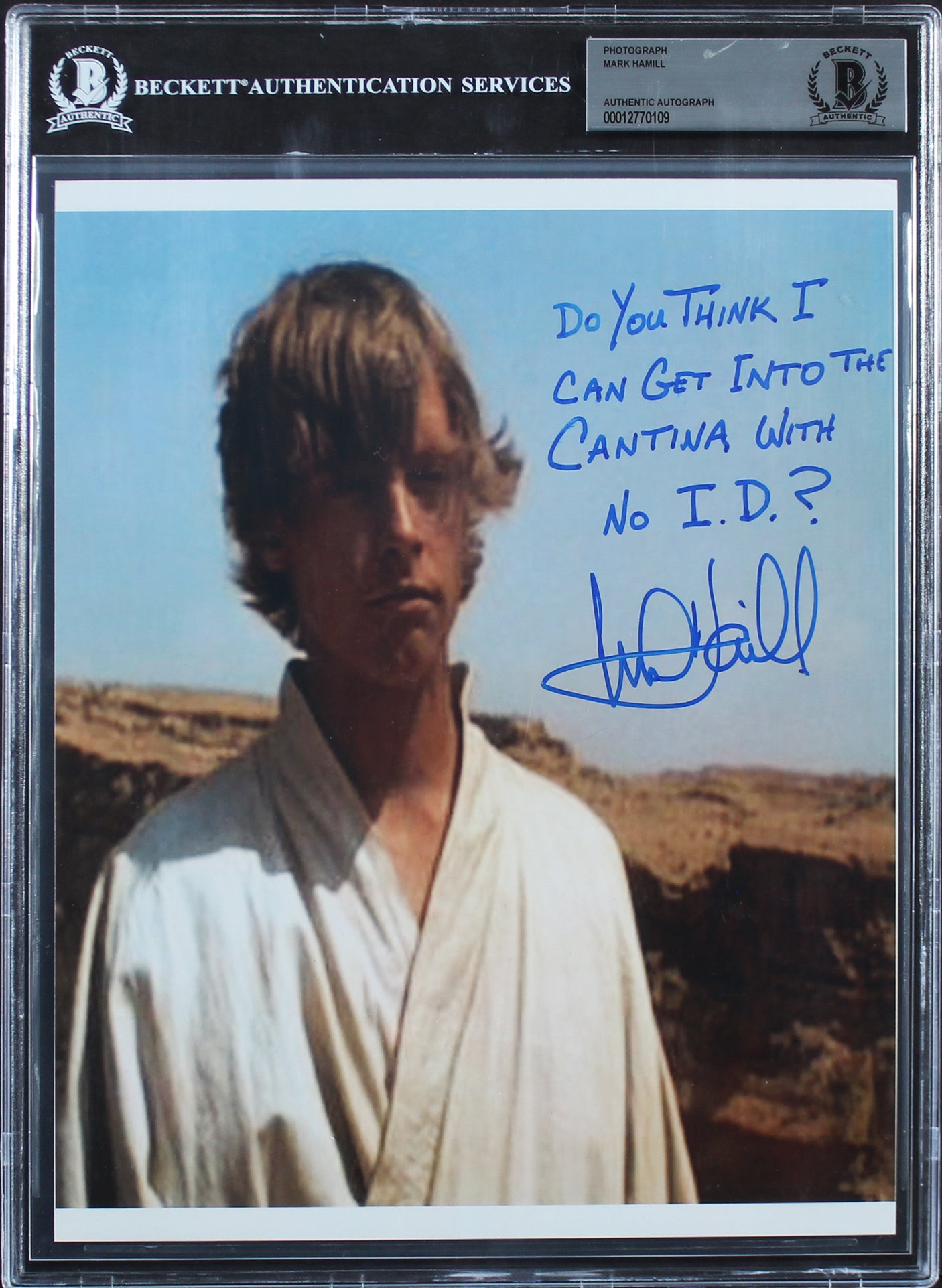 Mark Hamill Star Wars A New Hope Authentic Signed 8x10 Photo BAS Slabbed