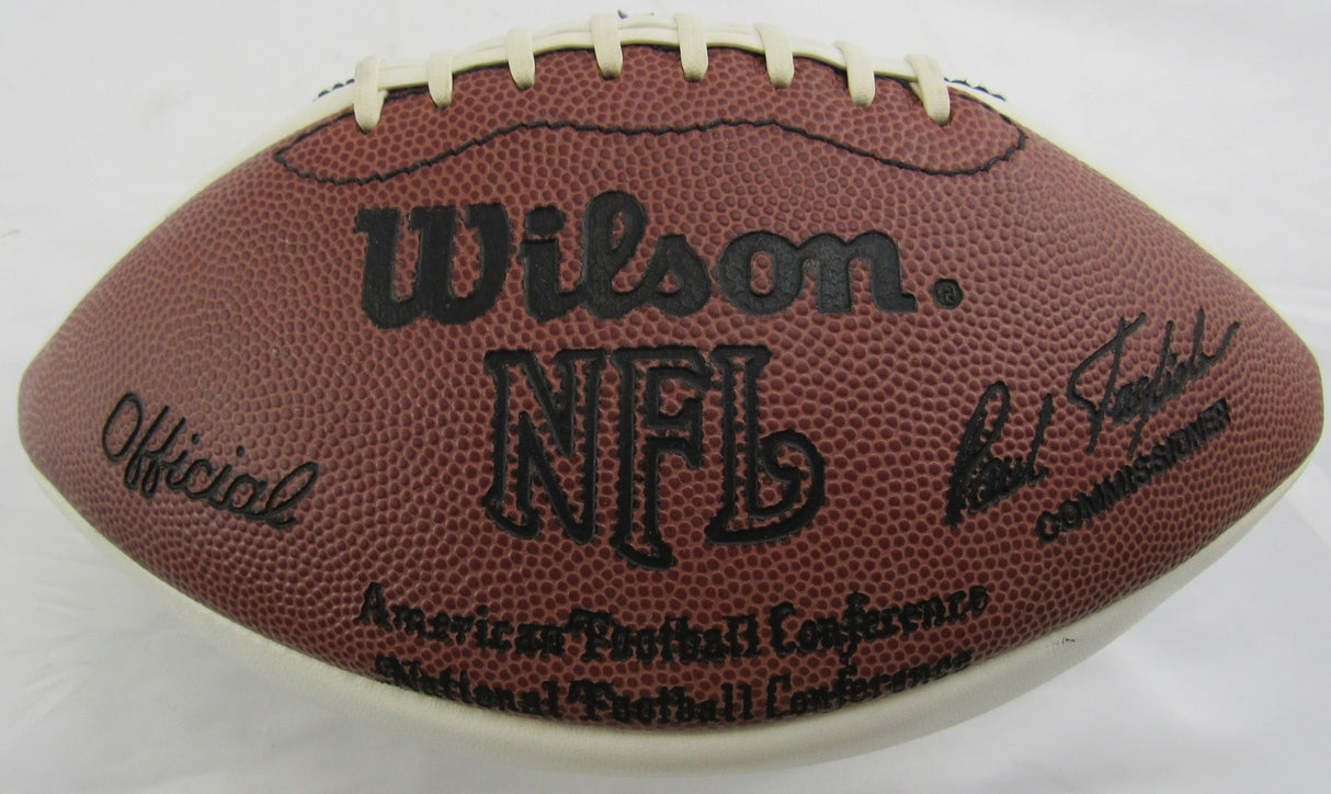 Multi Signed Wilson Football w/13 Signatures - Joe Theismtann, Ronnie Lott, Bill Willis