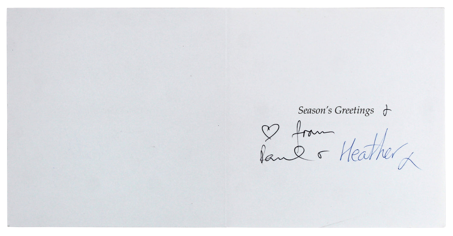 Paul McCartney & Heather Mills Authentic Signed Greeting Card BAS #AB76499