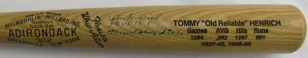 Tom Henrich Signed Rawlings Baseball Bat JSA CS78665