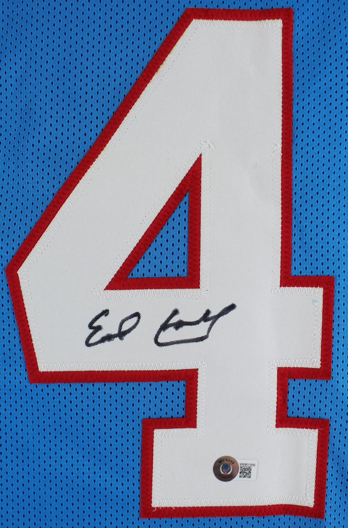 Earl Campbell Authentic Signed Light Blue Pro Style Jersey BAS Witness