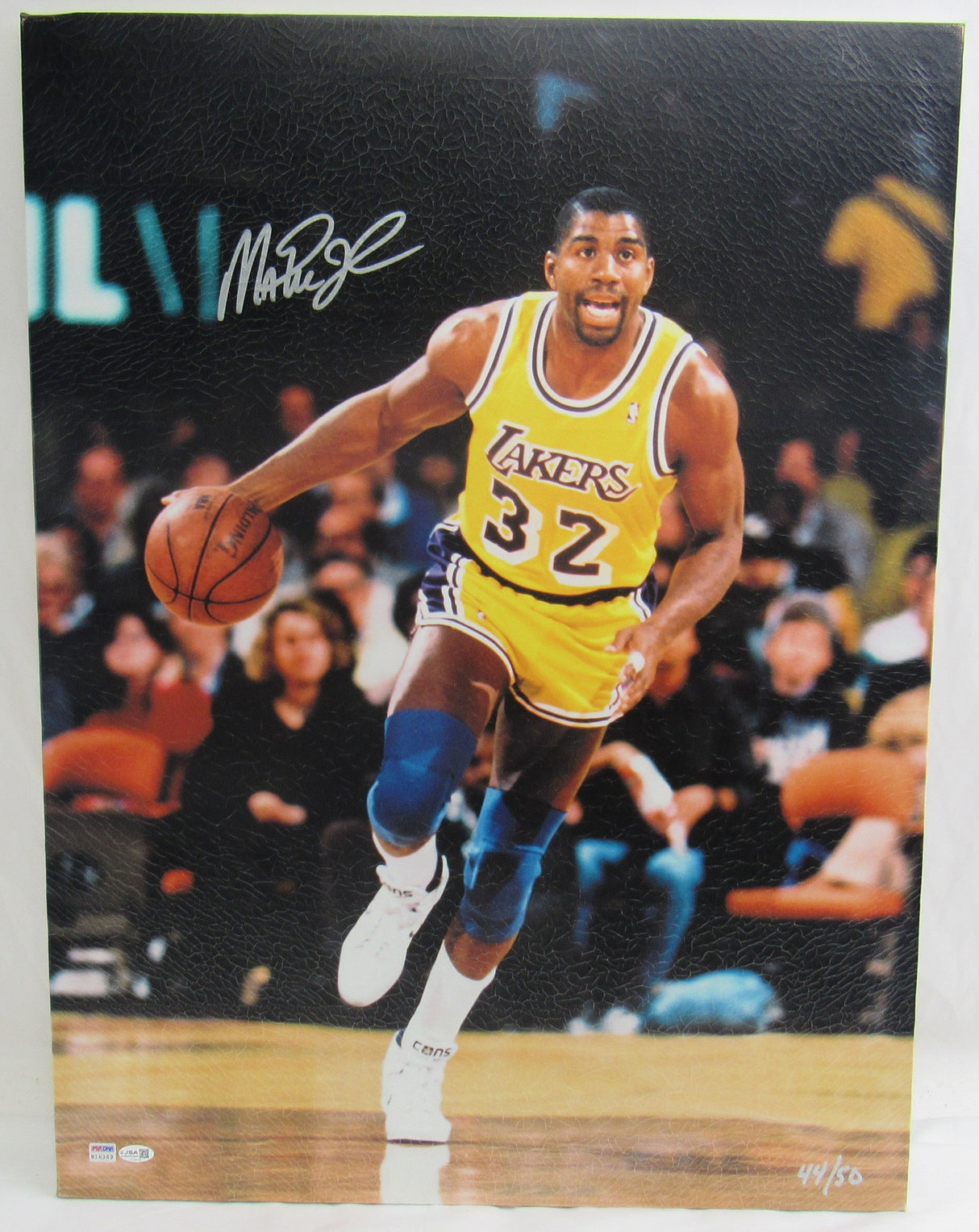 Magic Johnson Signed Canvas Photo JSA CS78710