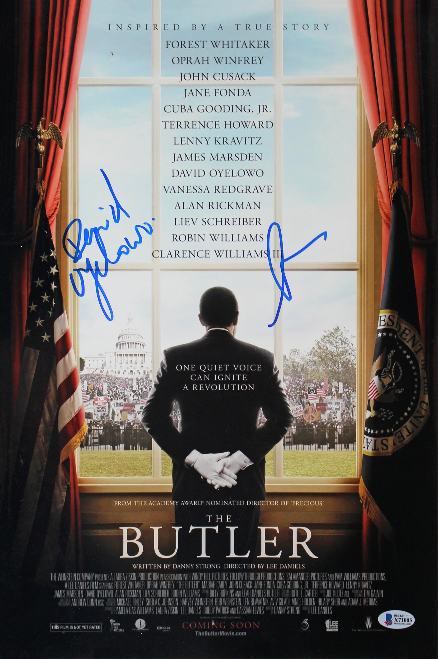 David Oyelowo & Lee Daniels The Butler Authentic Signed 12x18 Photo BAS #X71005