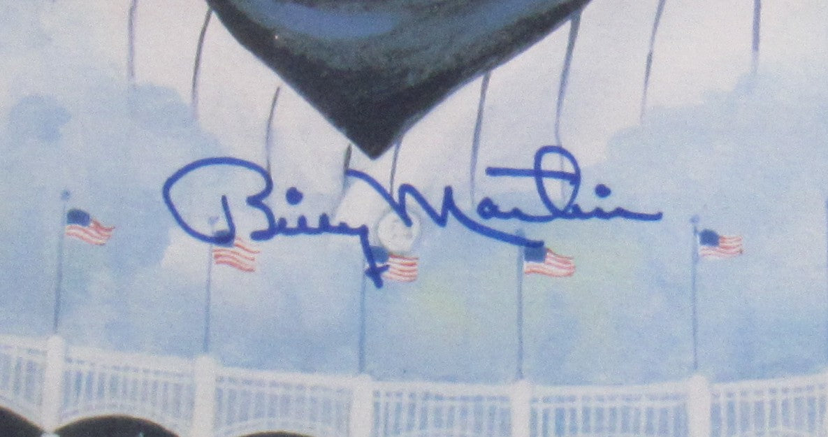 Mickey Mantle Whitey Ford Billy Martin Signed Framed Photo PSA/DNA K77282