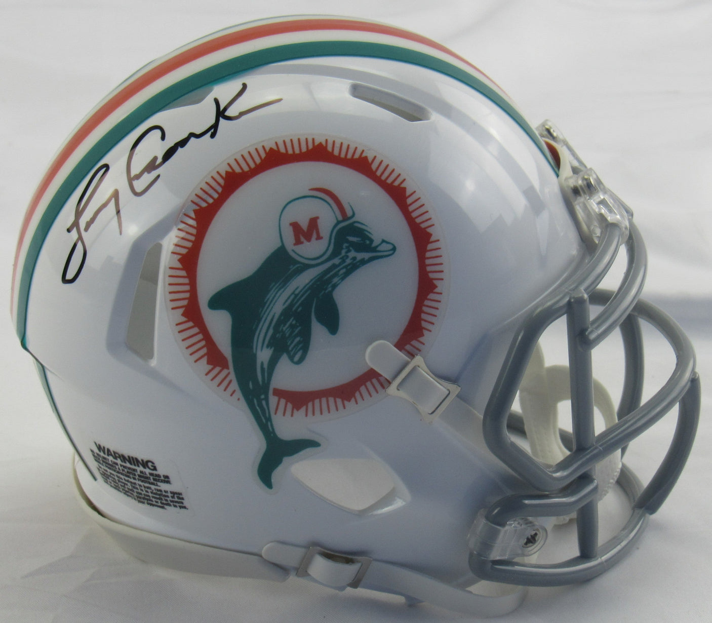 Larry Csonka Signed Auto Replica Dolphins Mini Helmet PSA/DNA