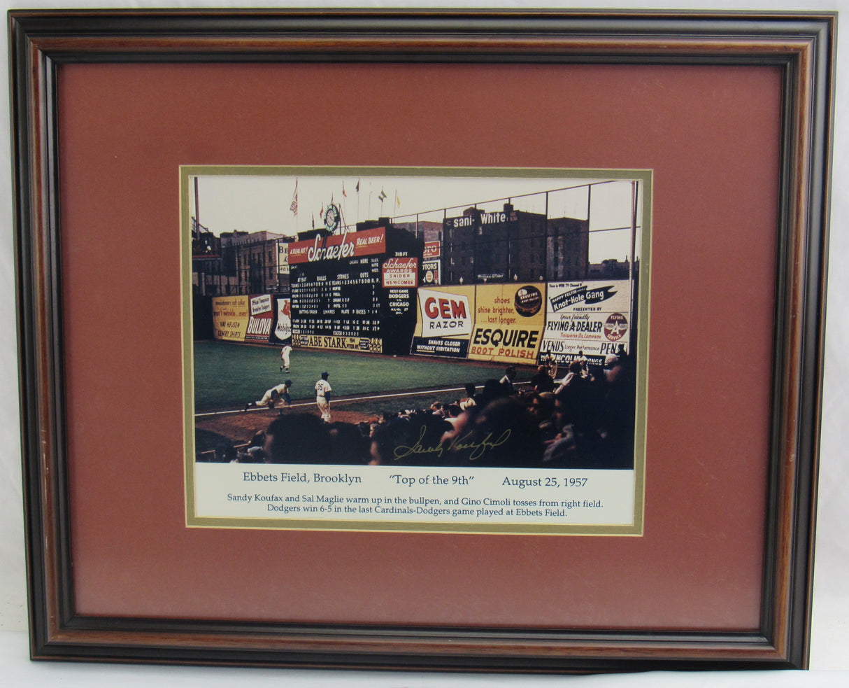 Sandy Koufax Signed Auto 8x10 Photo Framed JSA CS78715