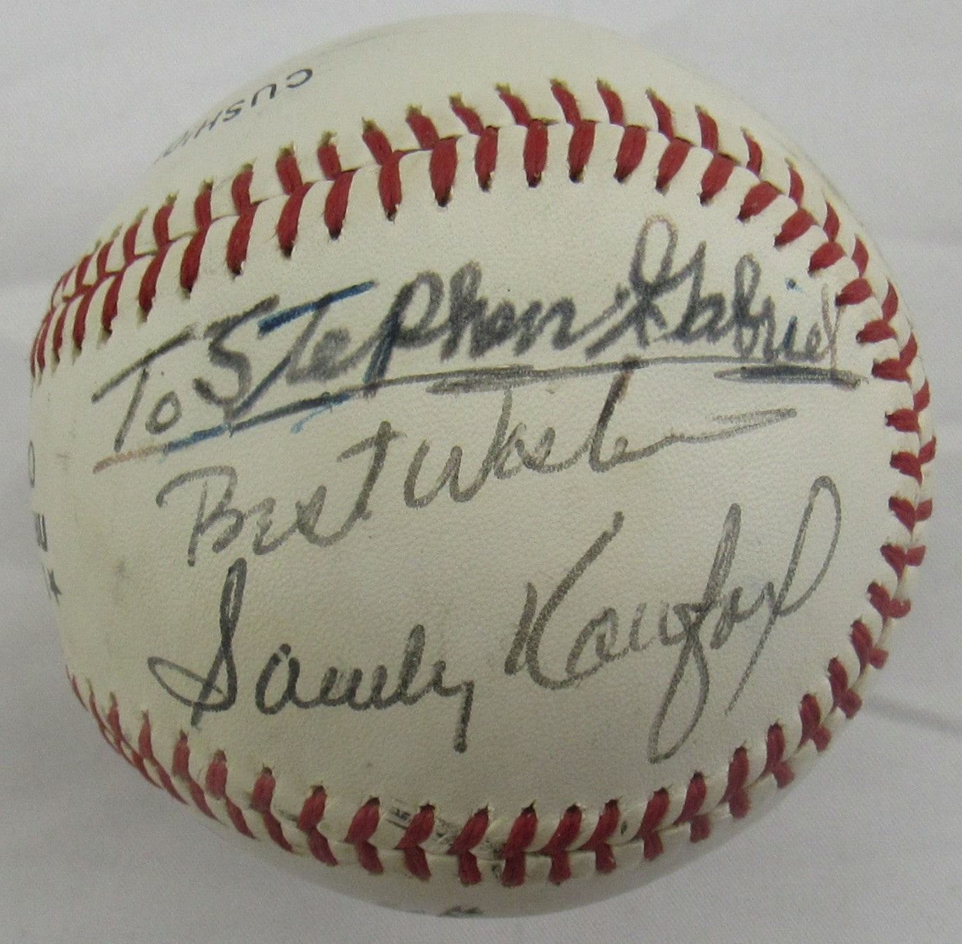 Sandy Koufax Signed Auto Rawlings Baseball w/ Insc JSA LOA ZZ36139