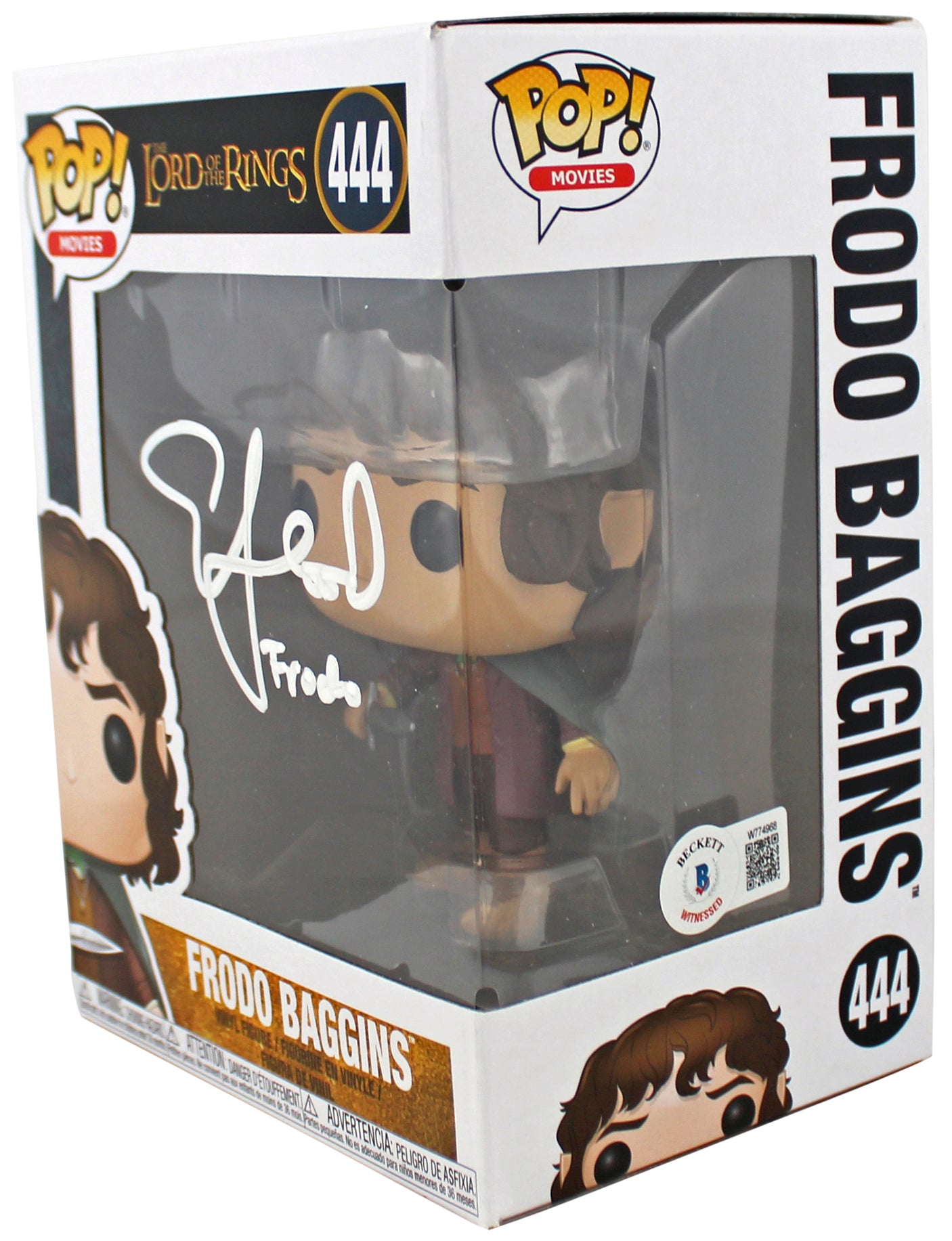 Elijah Wood Lord of the Rings "Frodo" Signed Funko Pop Vinyl Figure BAS Witness