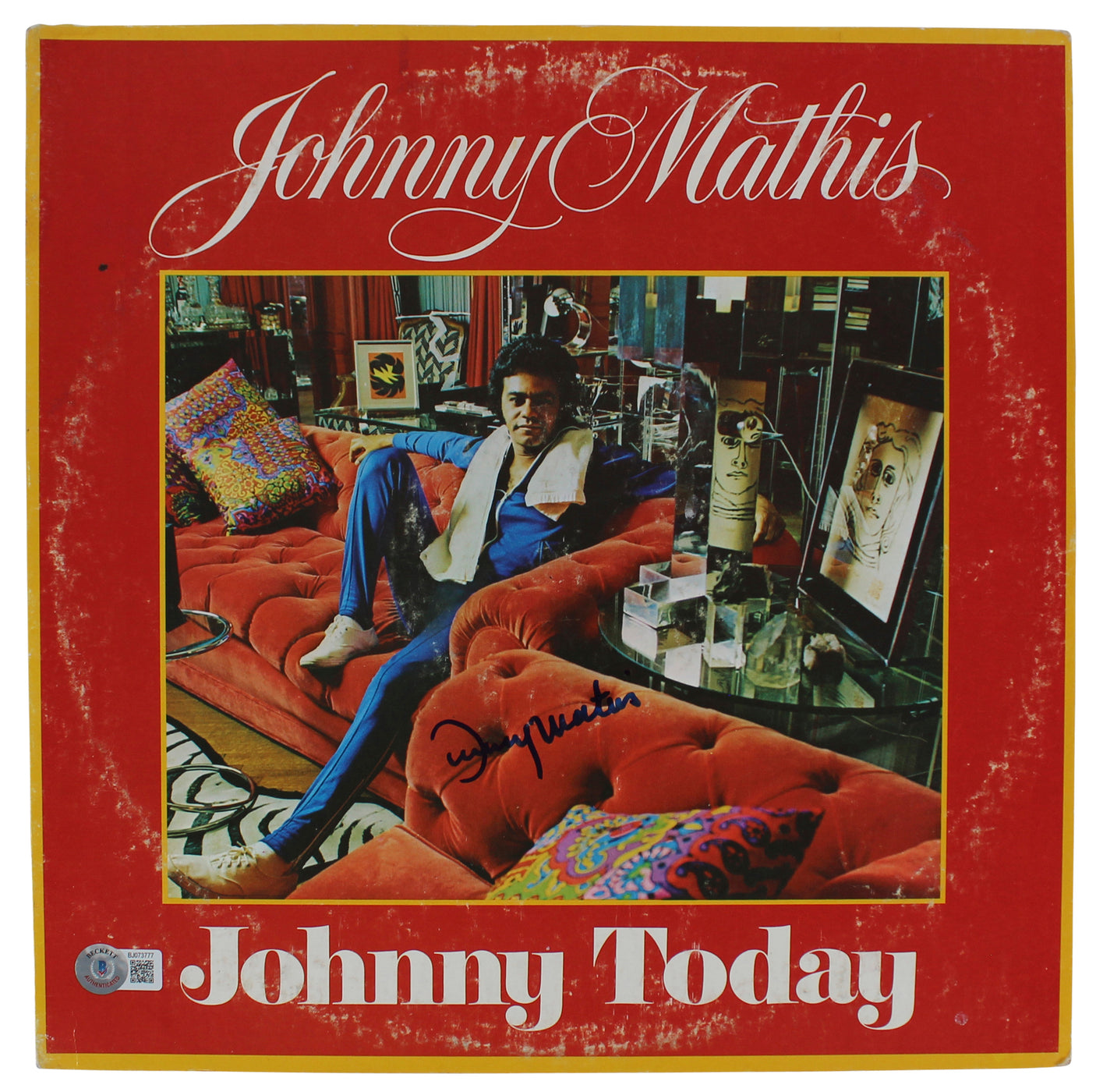 Johnny Mathis Authentic Signed Johnny Today Album Cover BAS #BJ073777