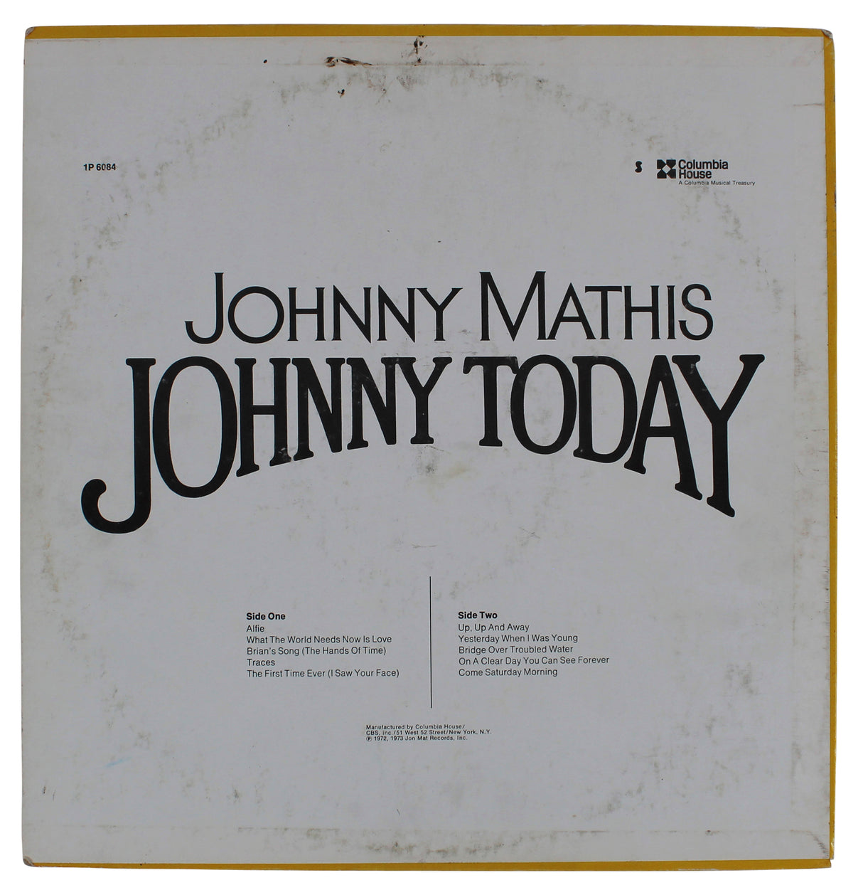 Johnny Mathis Authentic Signed Johnny Today Album Cover BAS #BJ073777