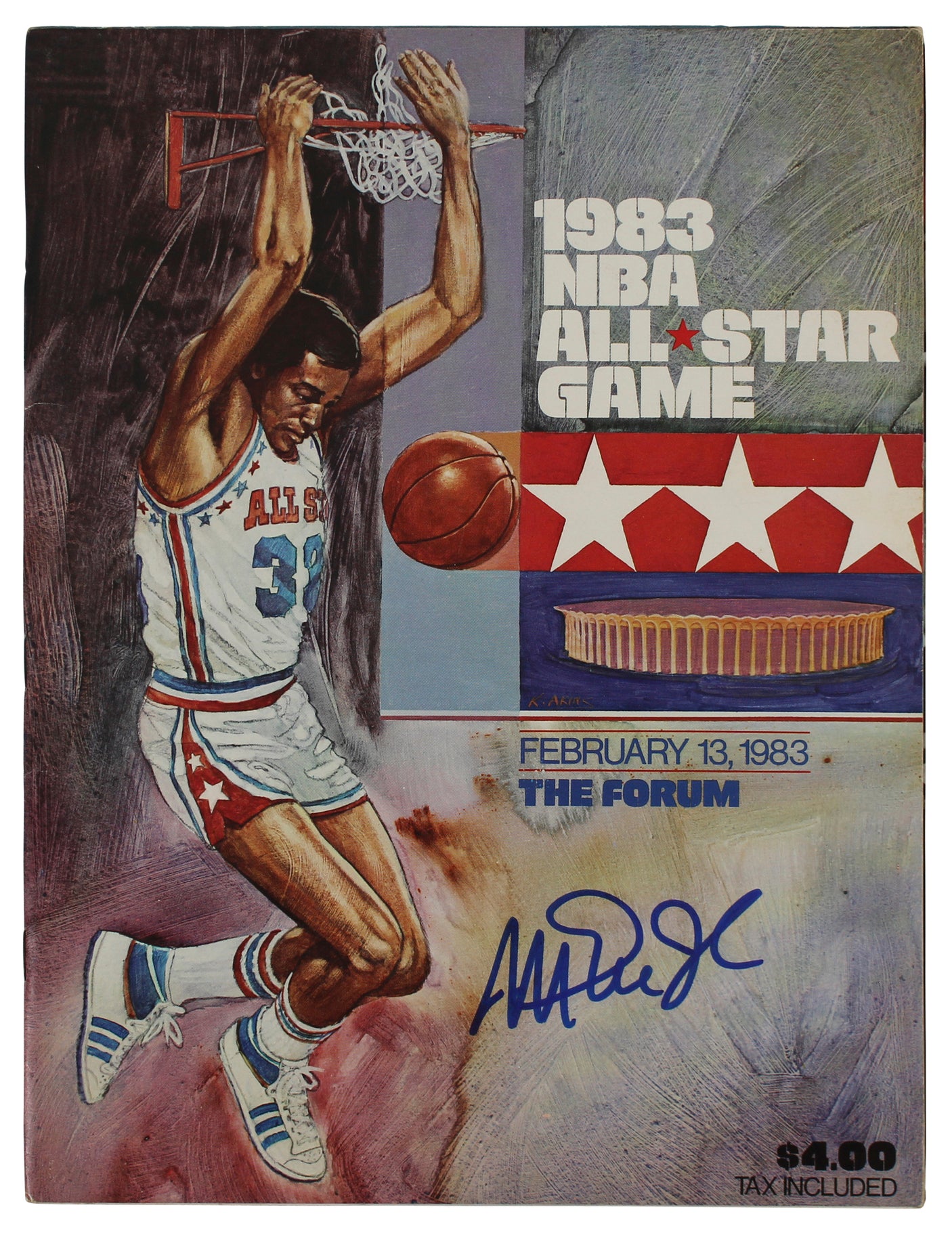 Lakers Magic Johnson Signed 1983 NBA All-Star Game Program BAS Witness #WY56250