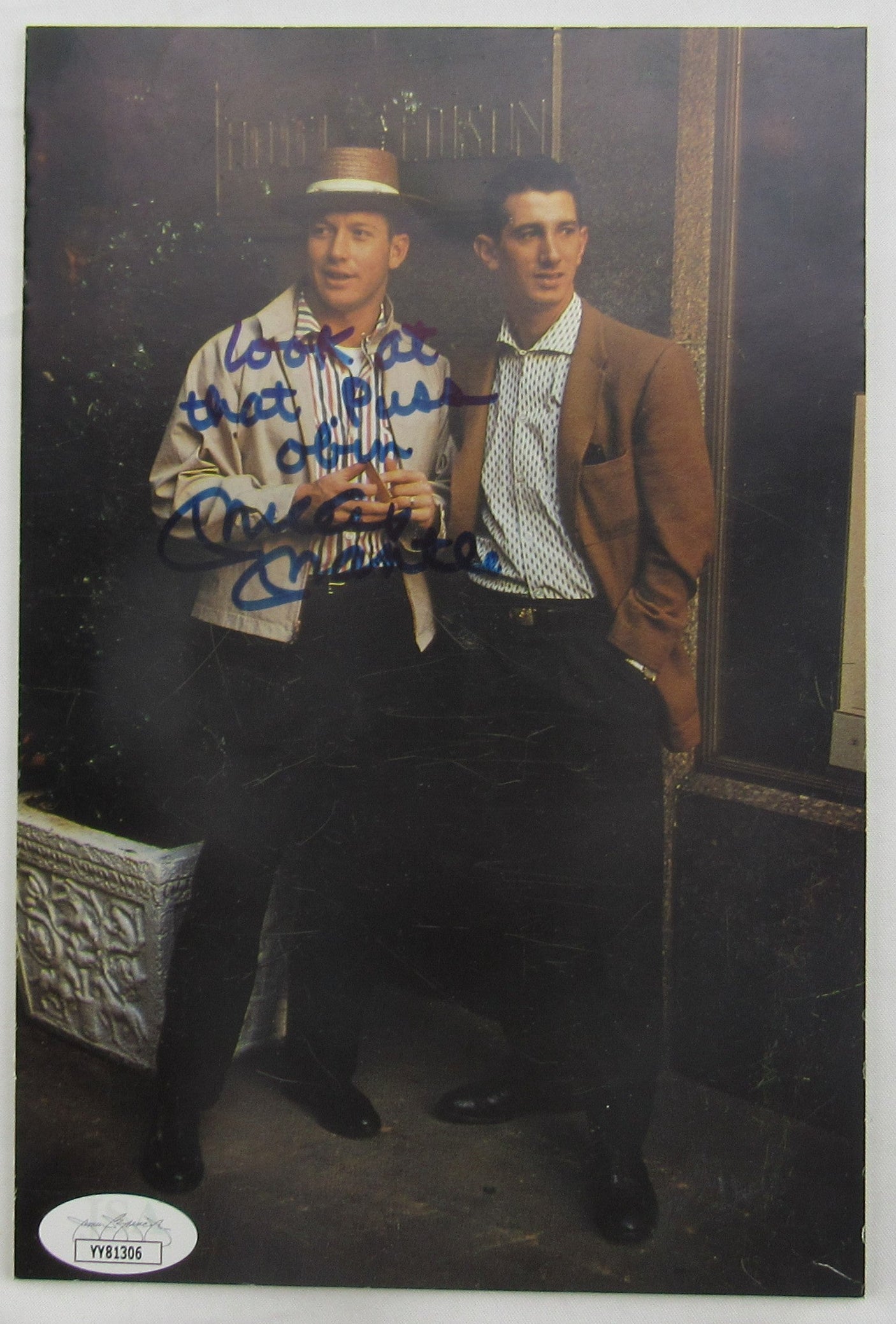 Mickey Mantle Signed Auto w/ Insc 5.5x8 Cut JSA LOA YY81306