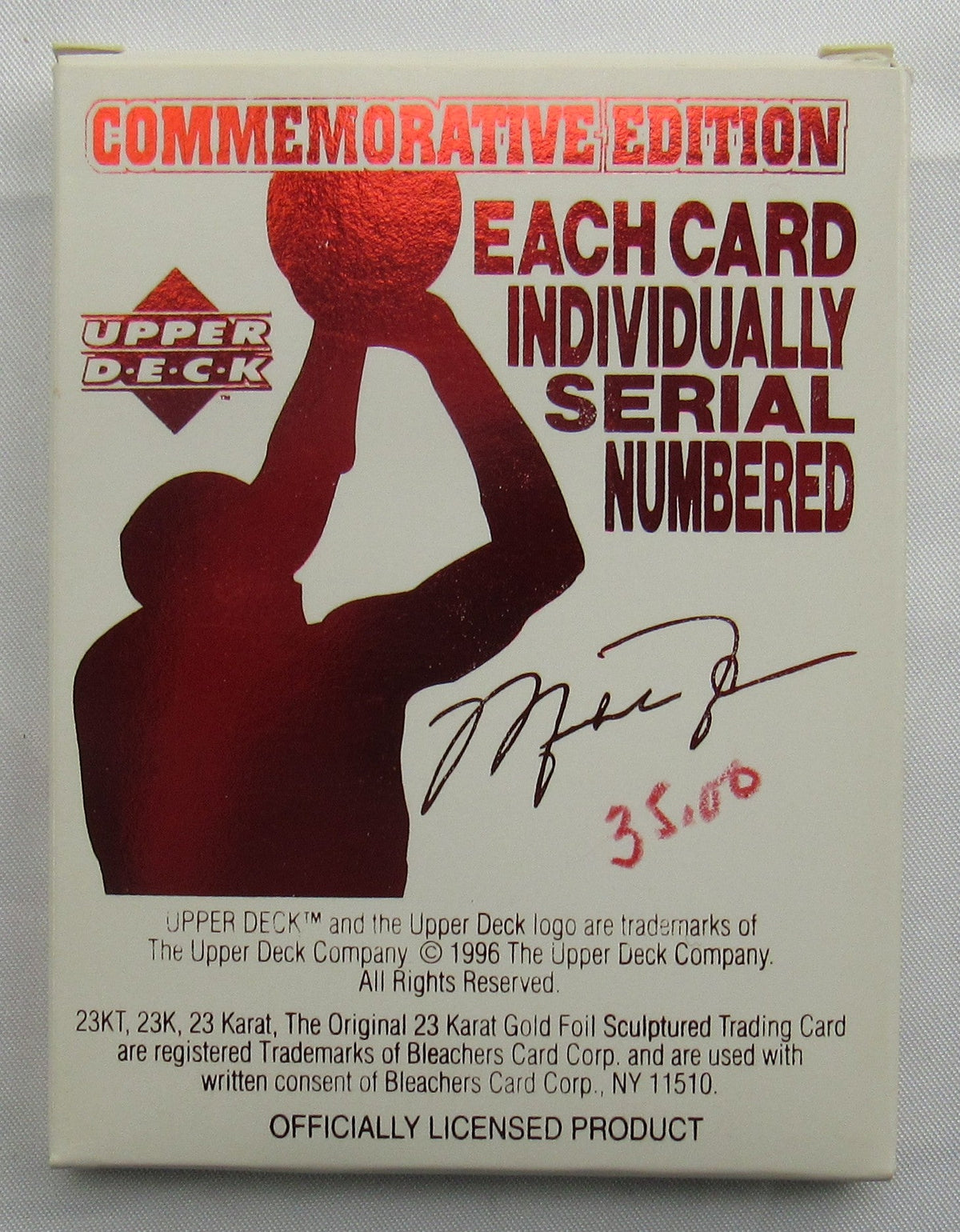 Michael Jordan 1996 Upper Deck DIAMOND STARS 23kt GOLD Foil Signature COA #d