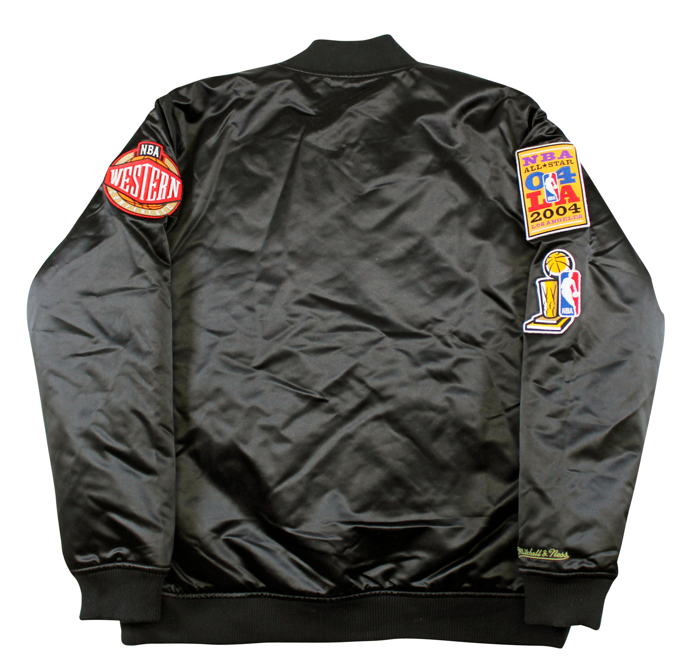 Lakers Shaquille O'Neal Signed Black NBA Champs M&N Bomber Jacket BAS Witnessed