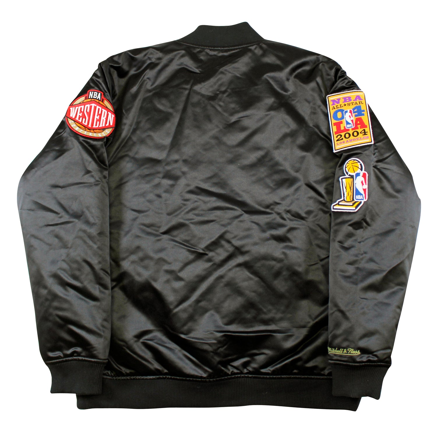 Lakers Shaquille O'Neal Signed Black NBA Champs M&N Bomber Jacket BAS Witnessed