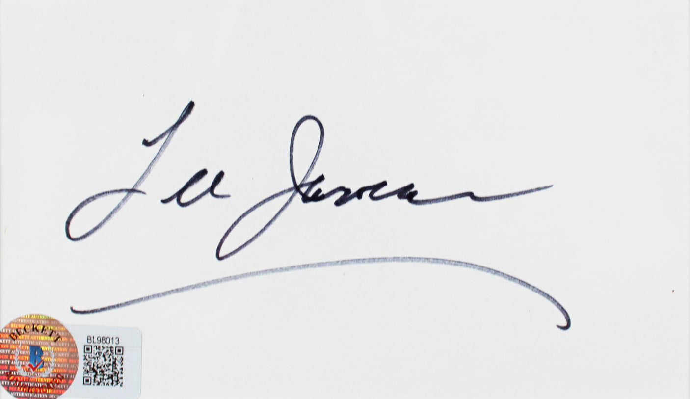 Lee Iacocca Authentic Signed 3x5 Index Card Framed Display Autographed BAS