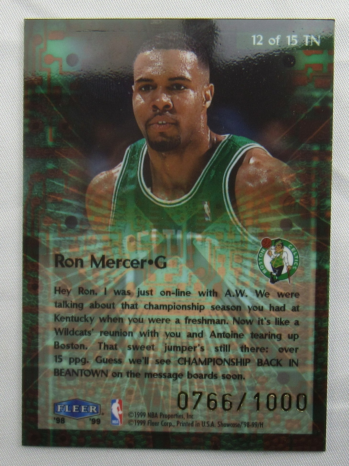 1998 Fleer Ron Mercer Basketball Card 766/1000