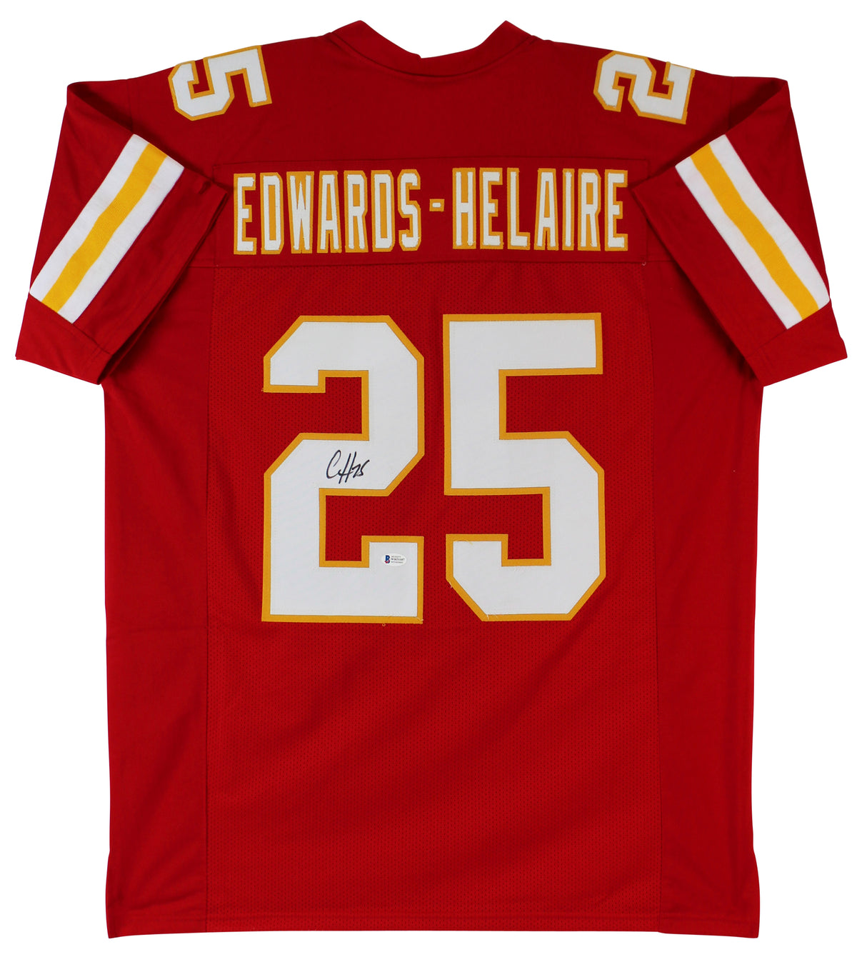 Clyde Edwards-Helaire Authentic Signed Red Pro Style Jersey BAS Witnessed
